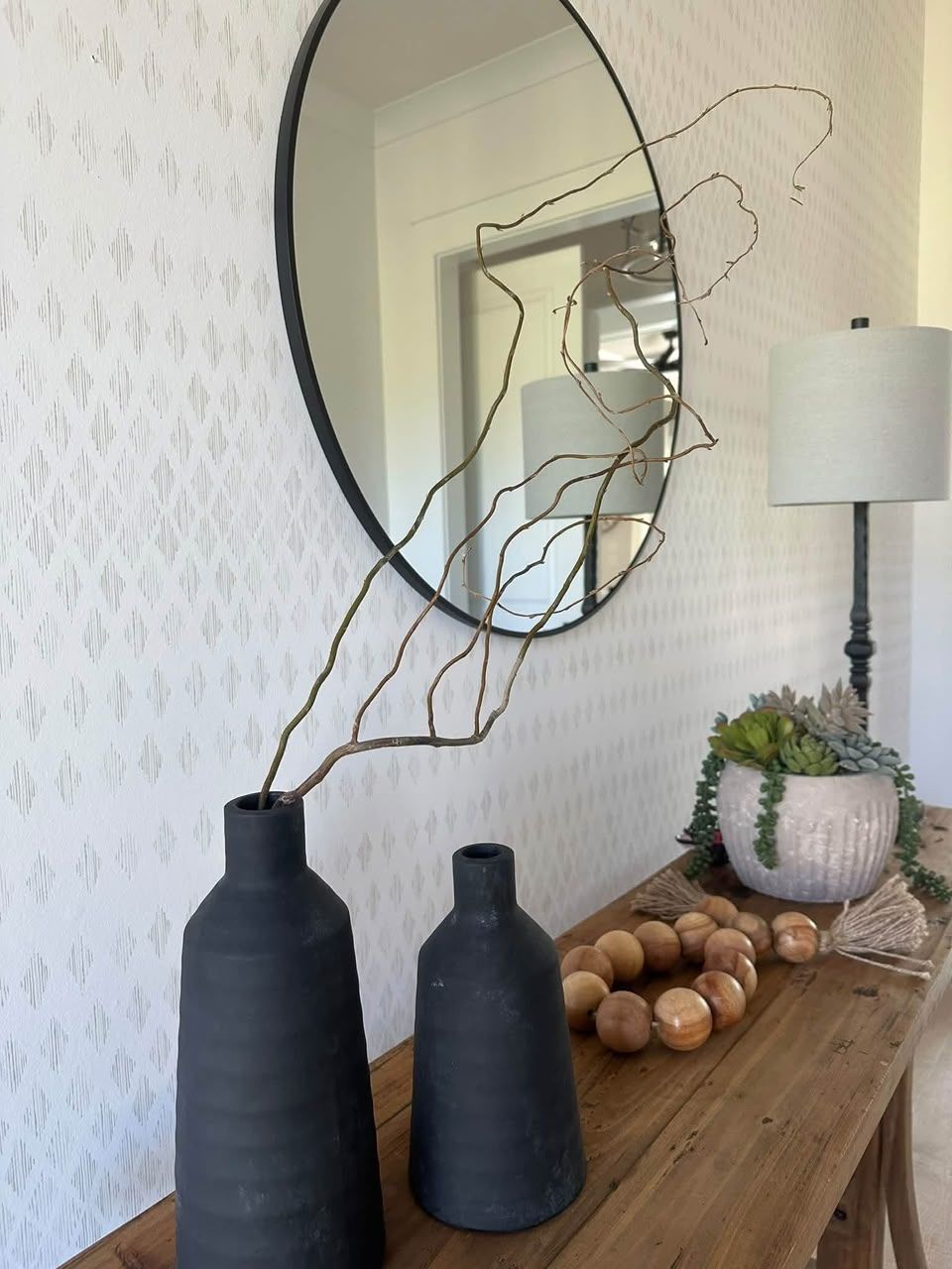 Clean, styled entryway console